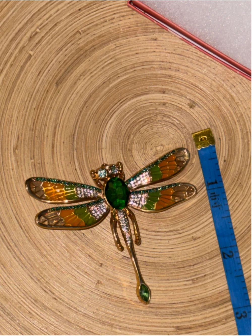 Aura’s Oddities Dragonfly Brooch Green and Gold